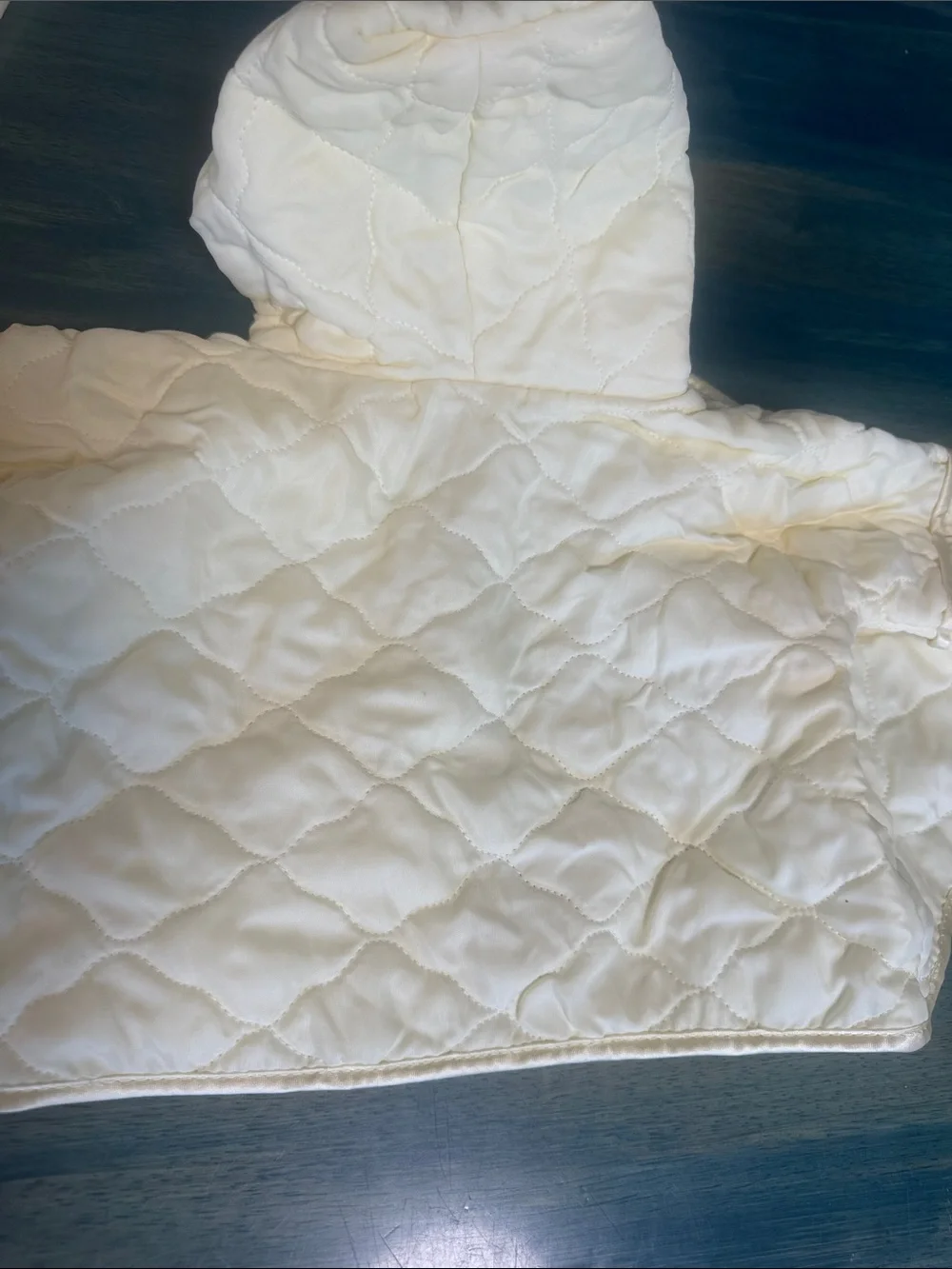 Vintage Cream Quilted Baby Jacket and swaddle